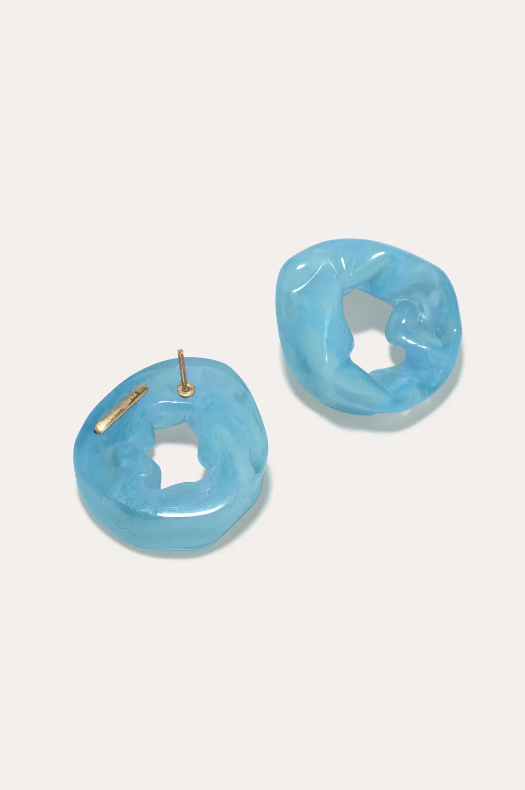 Scrunch - Blue Bio Resin and Gold Vermeil Earrings