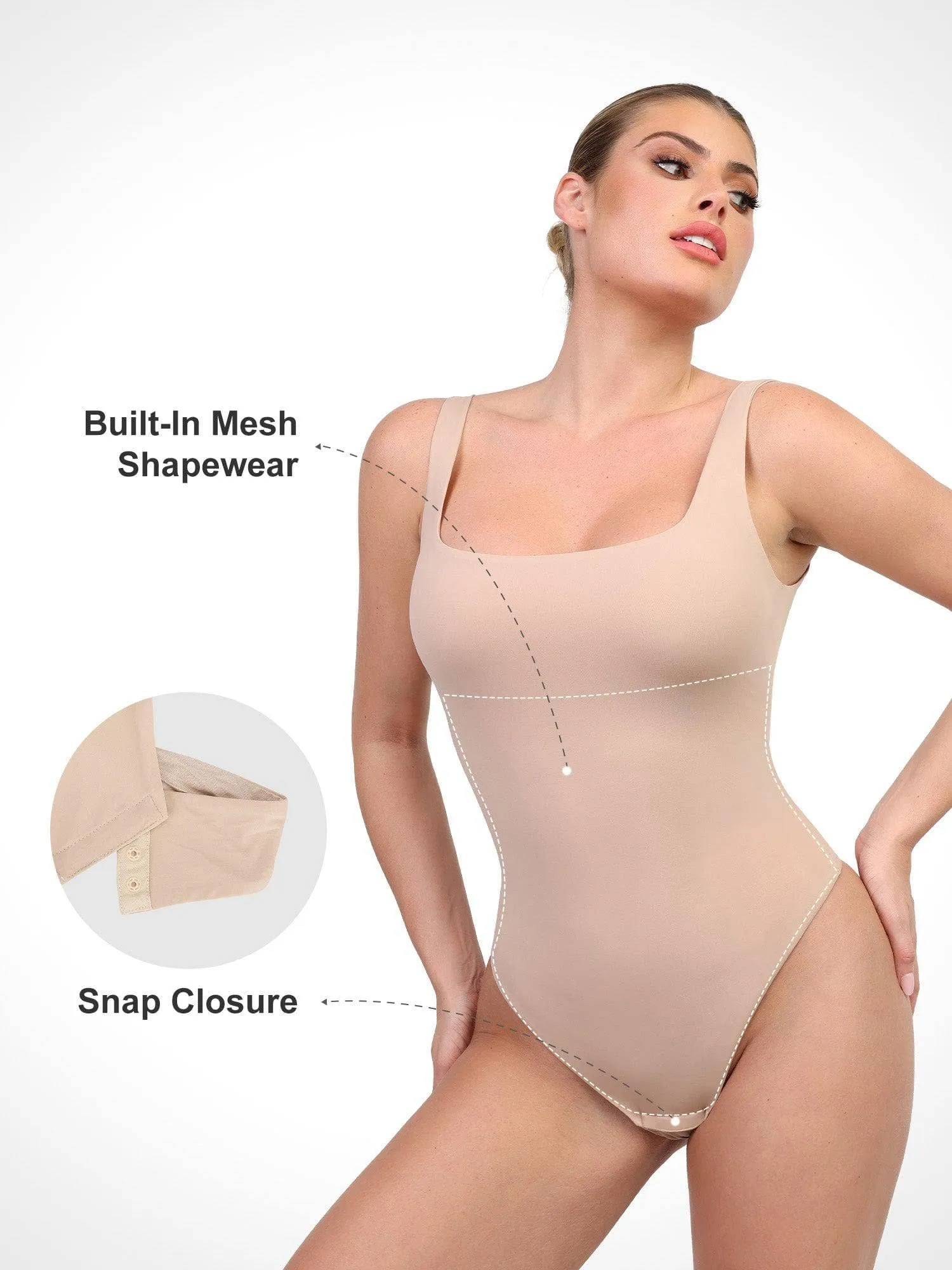 Shapewear CloudSense Tank Neck Low Back Sculpting Bodysuit