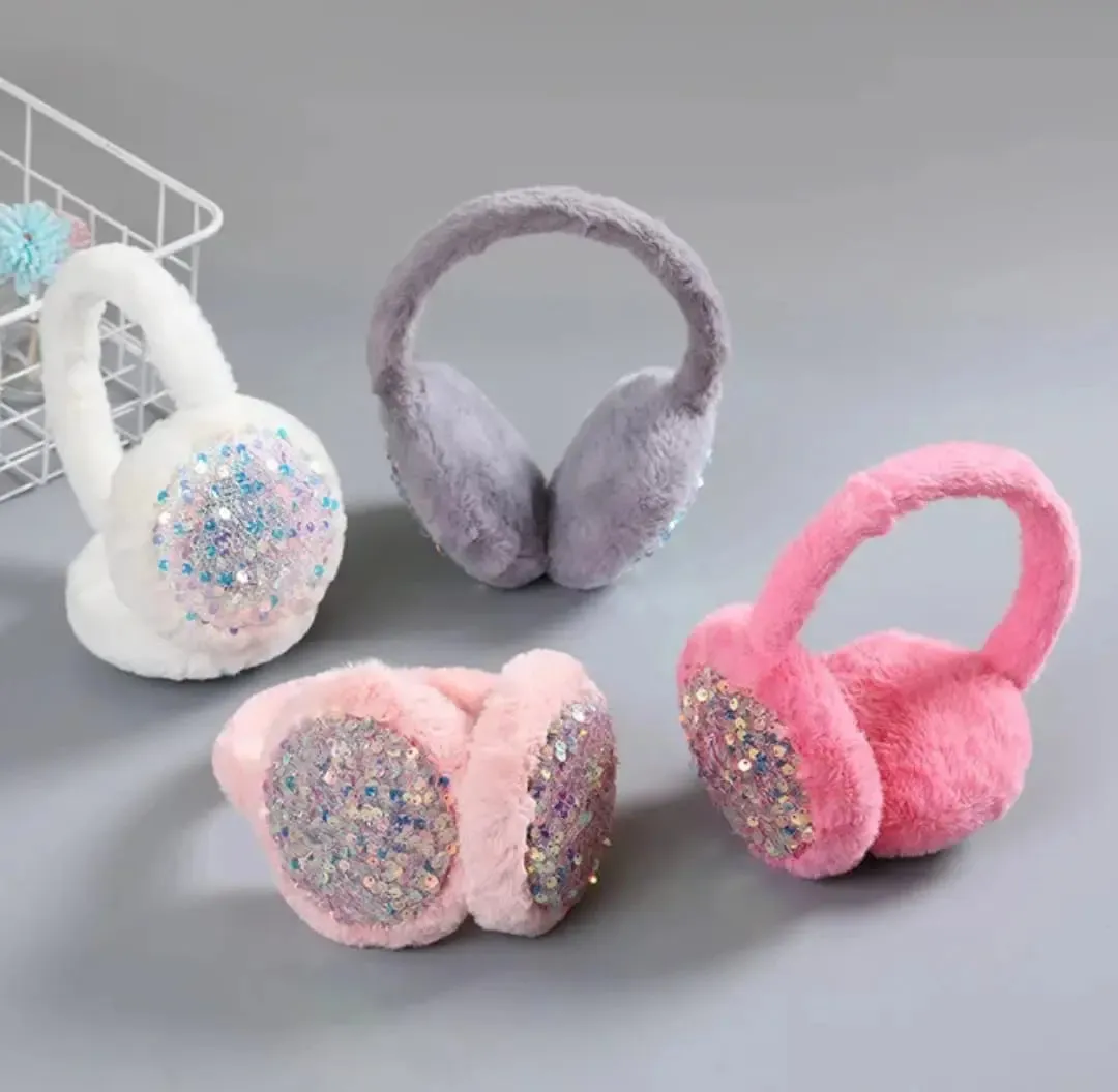 SHIMMERY SPARKLING EARMUFFS FOR WINTER