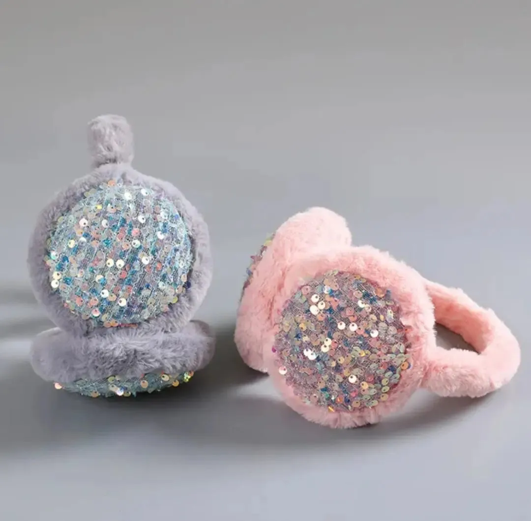 SHIMMERY SPARKLING EARMUFFS FOR WINTER