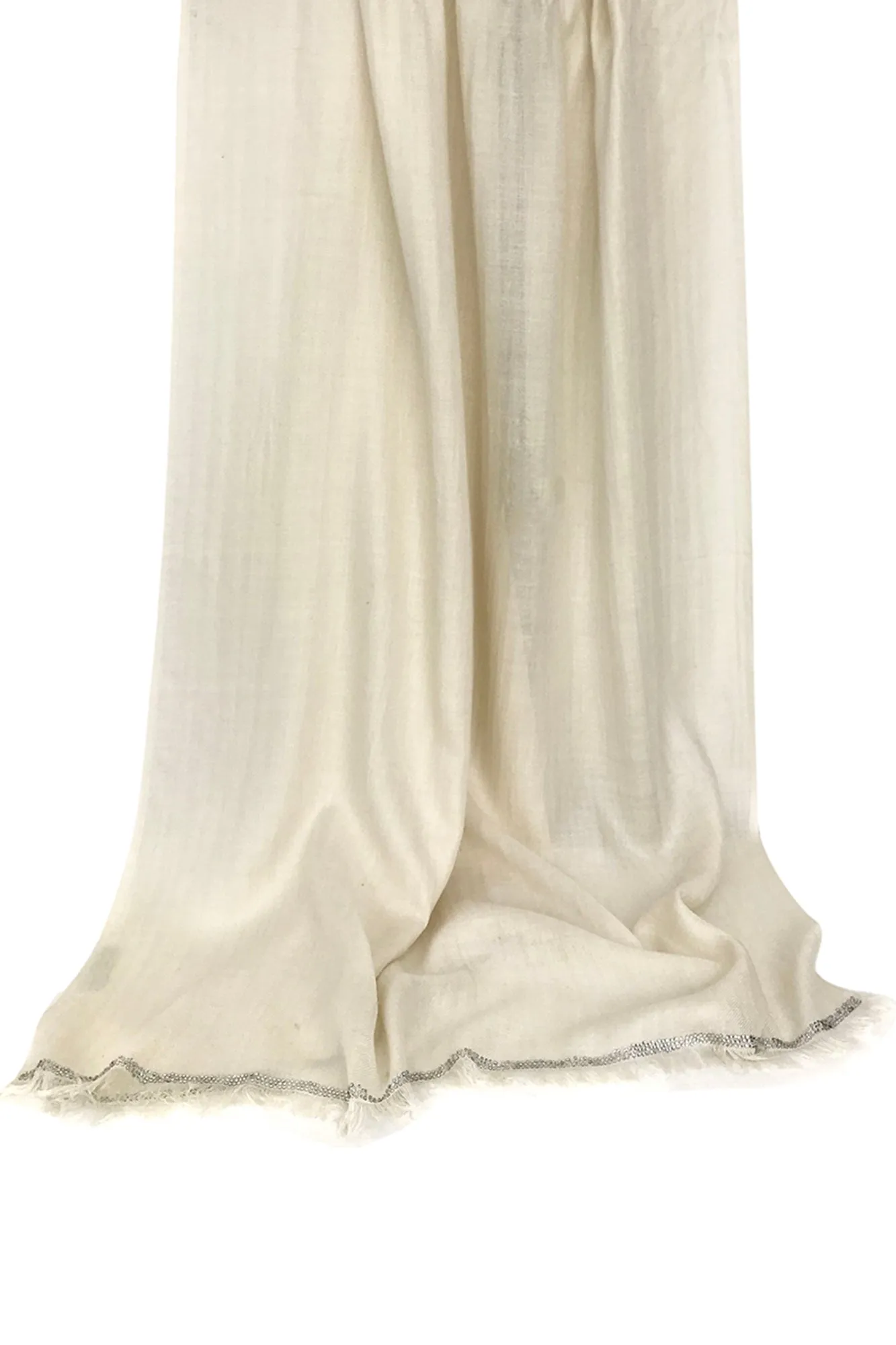 Silk Cashmere - Ivory Crystal scarf