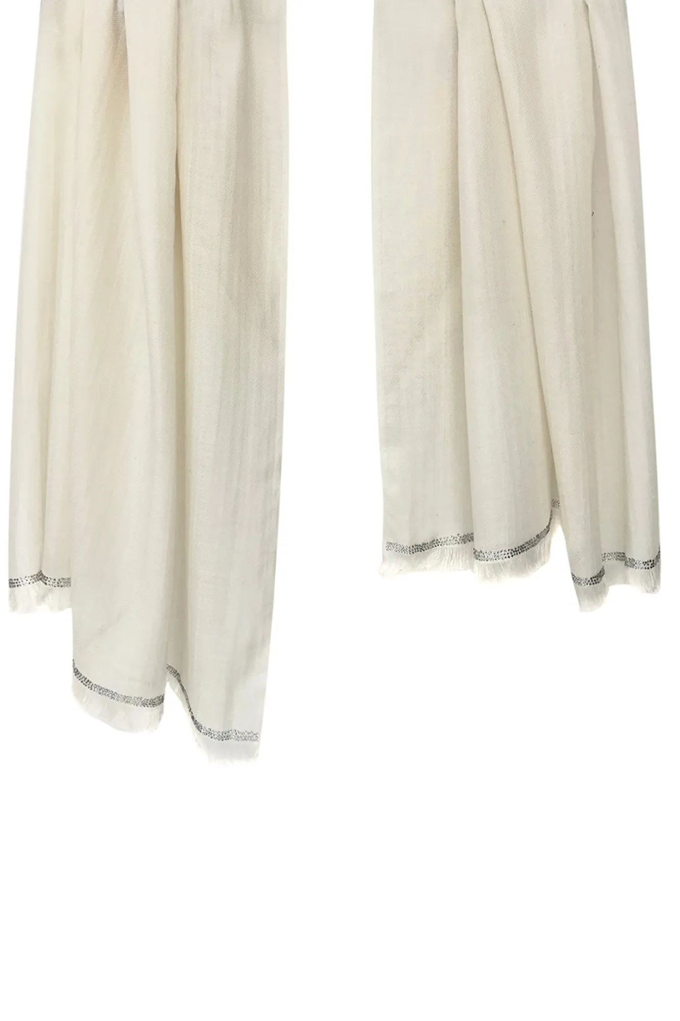 Silk Cashmere - Ivory Crystal scarf