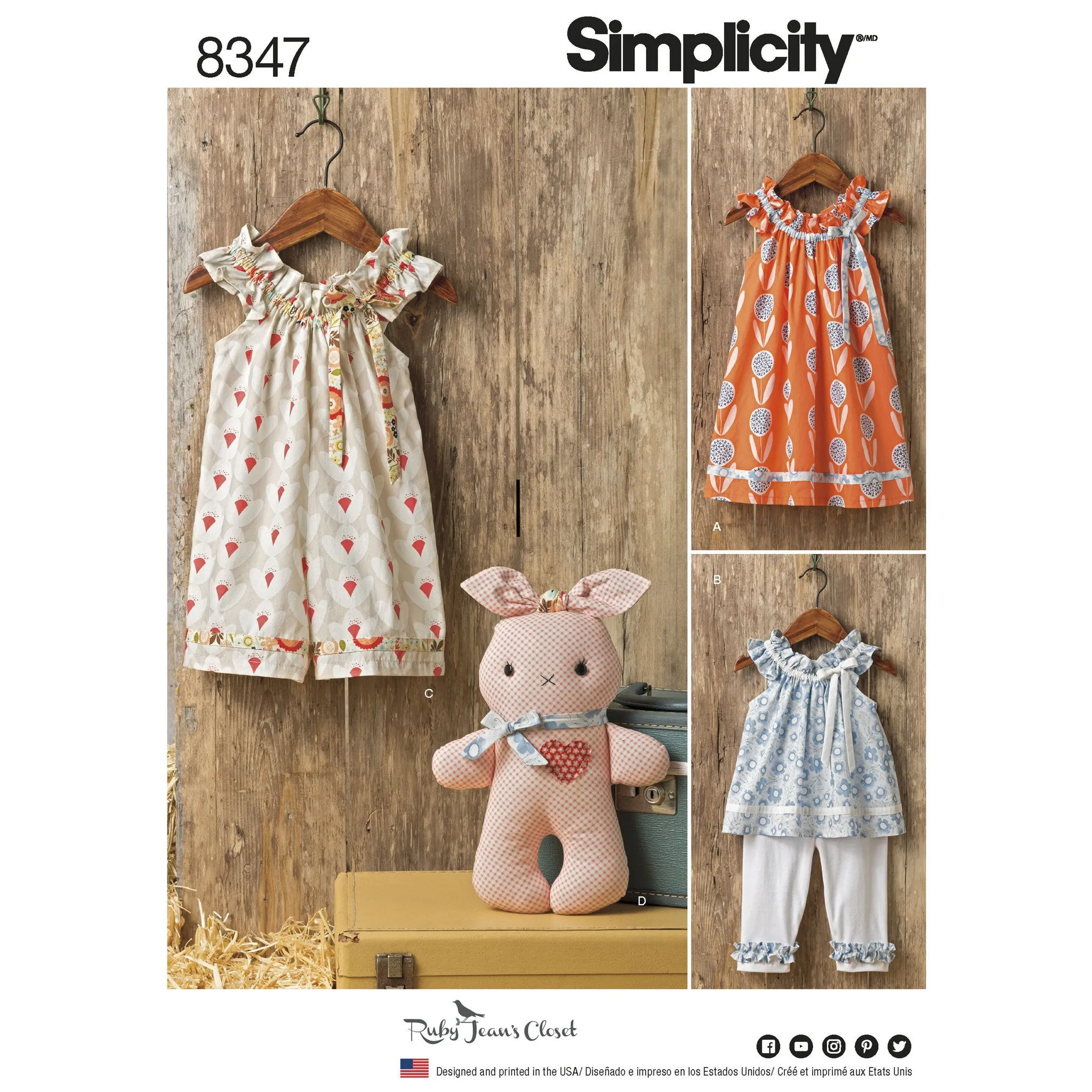 Simplicity Pattern 8347 toddlers dress top and knit capris