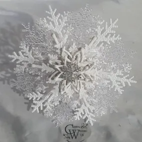 Snowflake bouquet for a Winter wedding bridesmaid by Crystal wedding uk