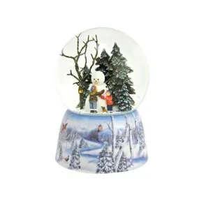 Snowman with Children Musical Snow Globe