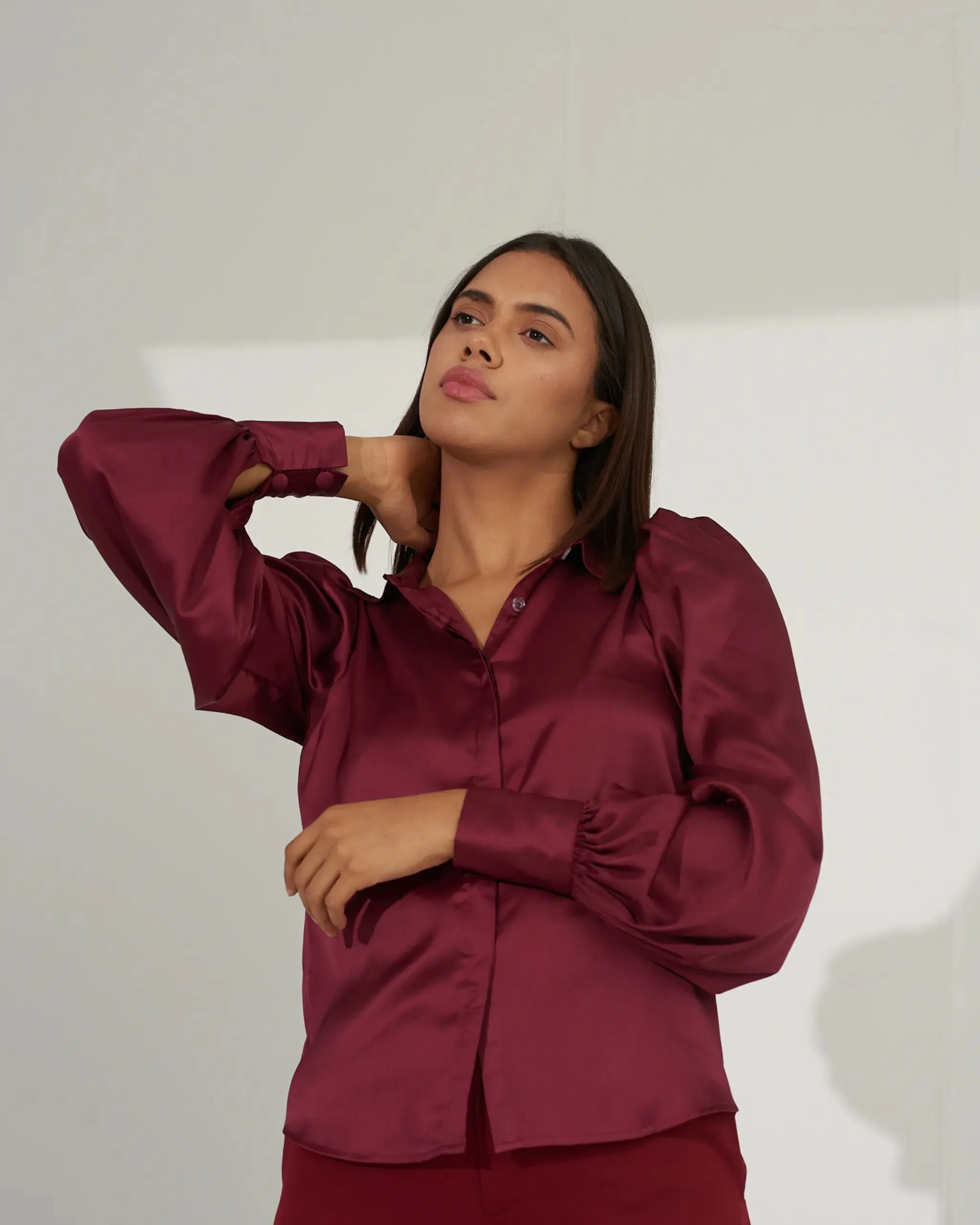 Solid Women's Work Premium Satin shirt