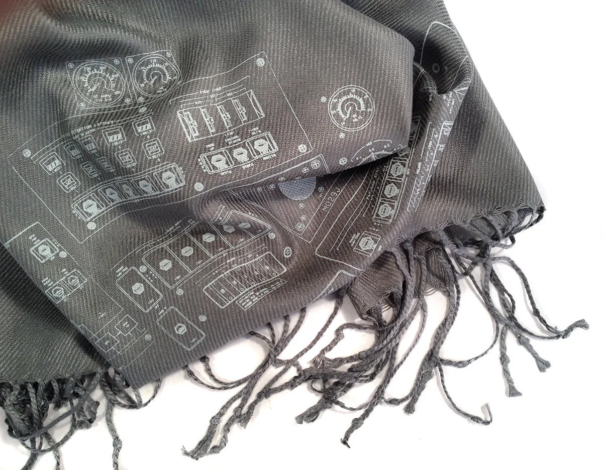 Space Shuttle Controls Pashmina Scarf.