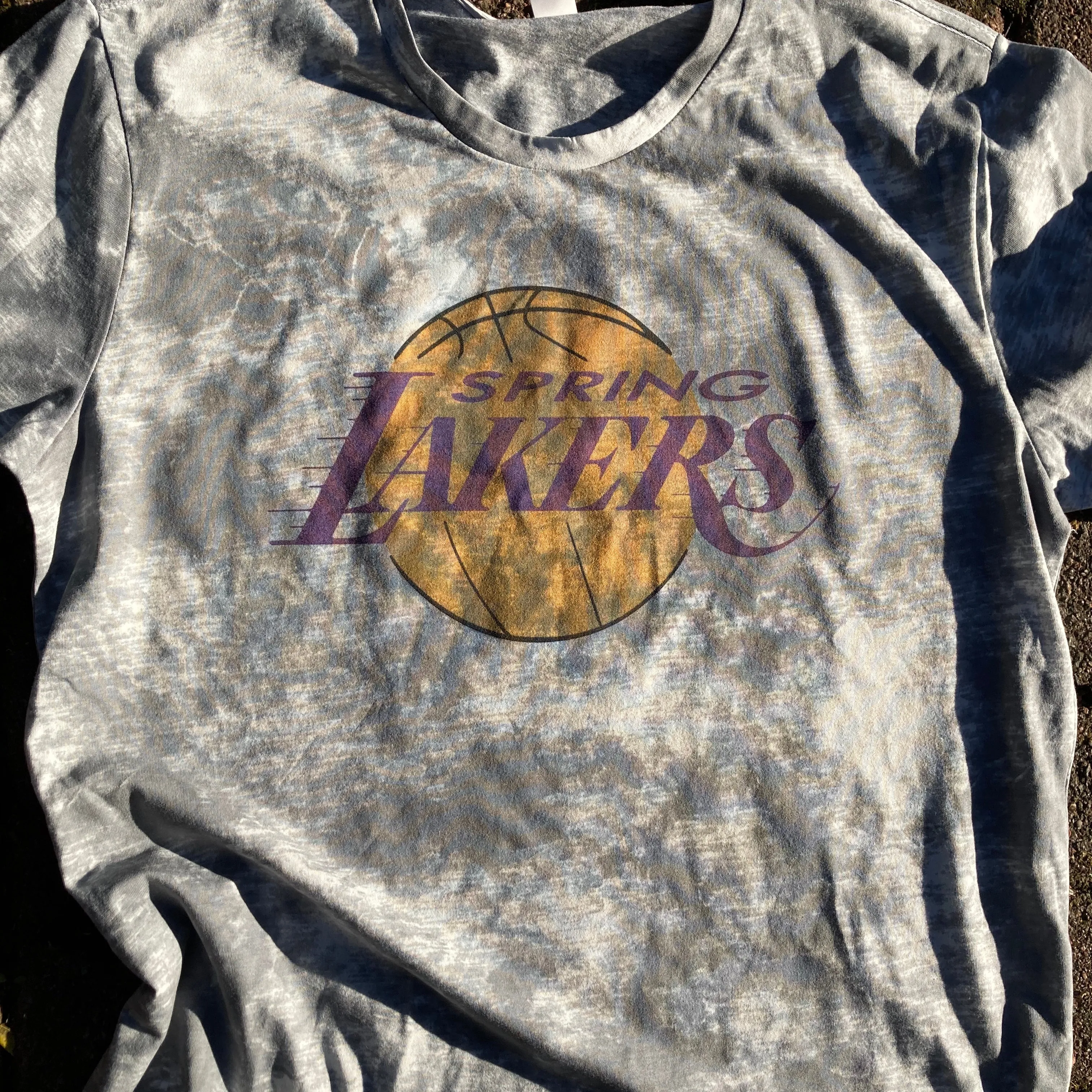 Spring Lakers silver grey tie dye shirt