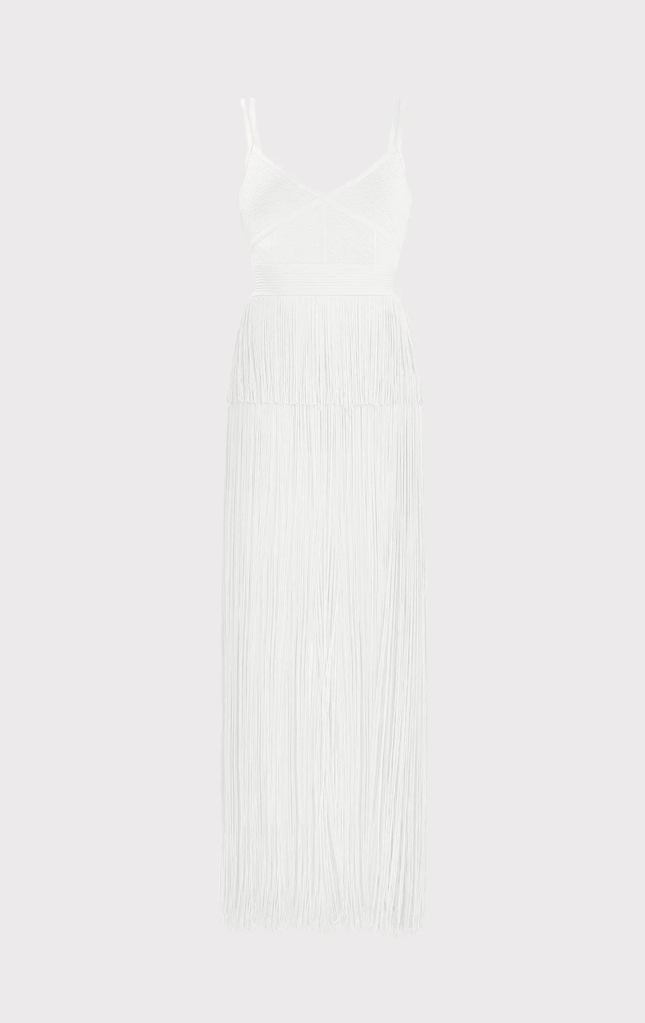 STRAPPY OTTOMAN FRINGE GOWN