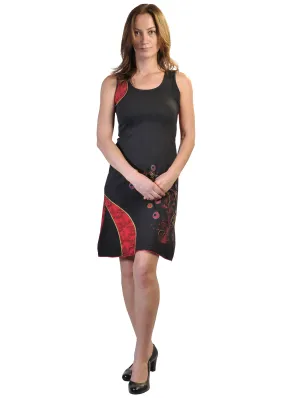 TATTOPANI-women-sleeveless-dress-with-embroidery-work-peepal(No Exchange/ No Refund)