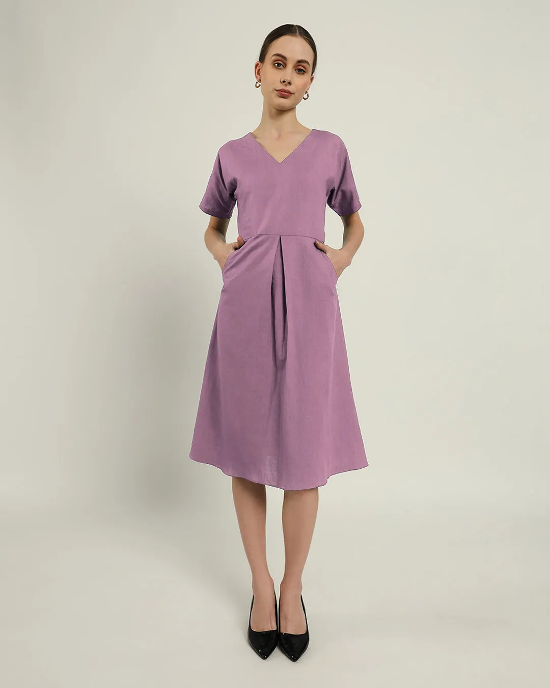 The Memphis Purple Swirl Cotton Dress