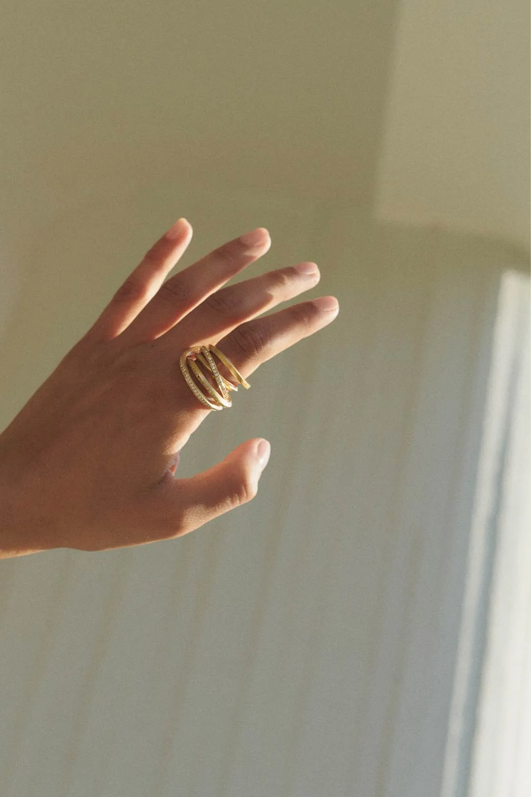 The Murmur of False Idols - White Topaz and Gold Vermeil Ring