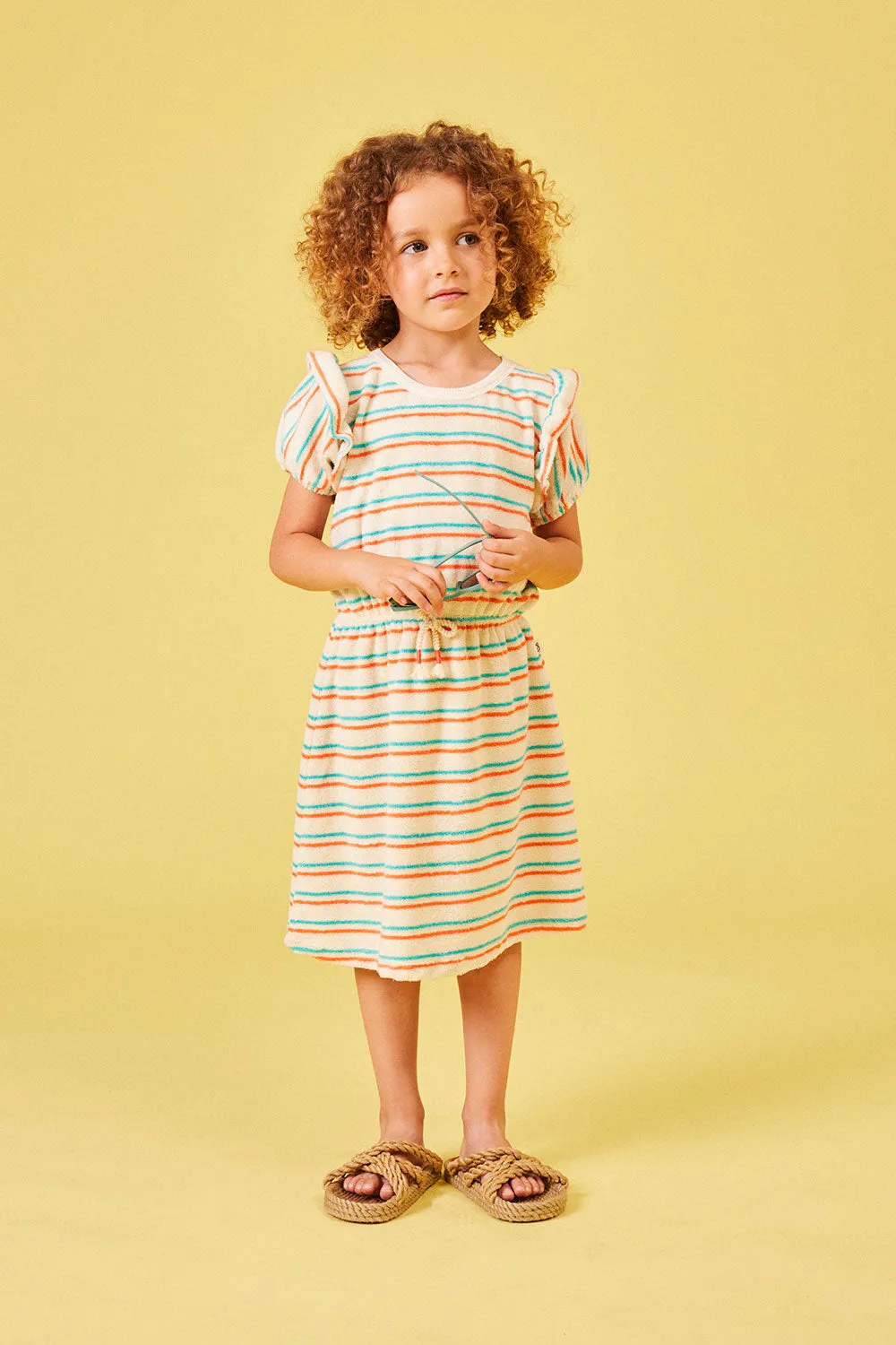 Toweling stripe dress