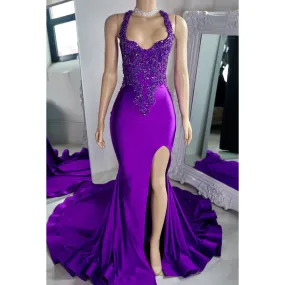 Trumpet/Mermaid Ruffles Criss-Cross Straps Sexy & Hot Beaded Straps Prom Dress