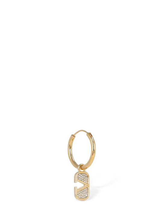 Valentino Garavani   Crystal V logo signature mono earring 