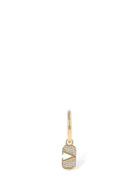 Valentino Garavani   Crystal V logo signature mono earring 