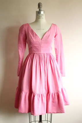 Vintage 1960s Modern Couture Original Pink Fit and Flare Dress with pockets