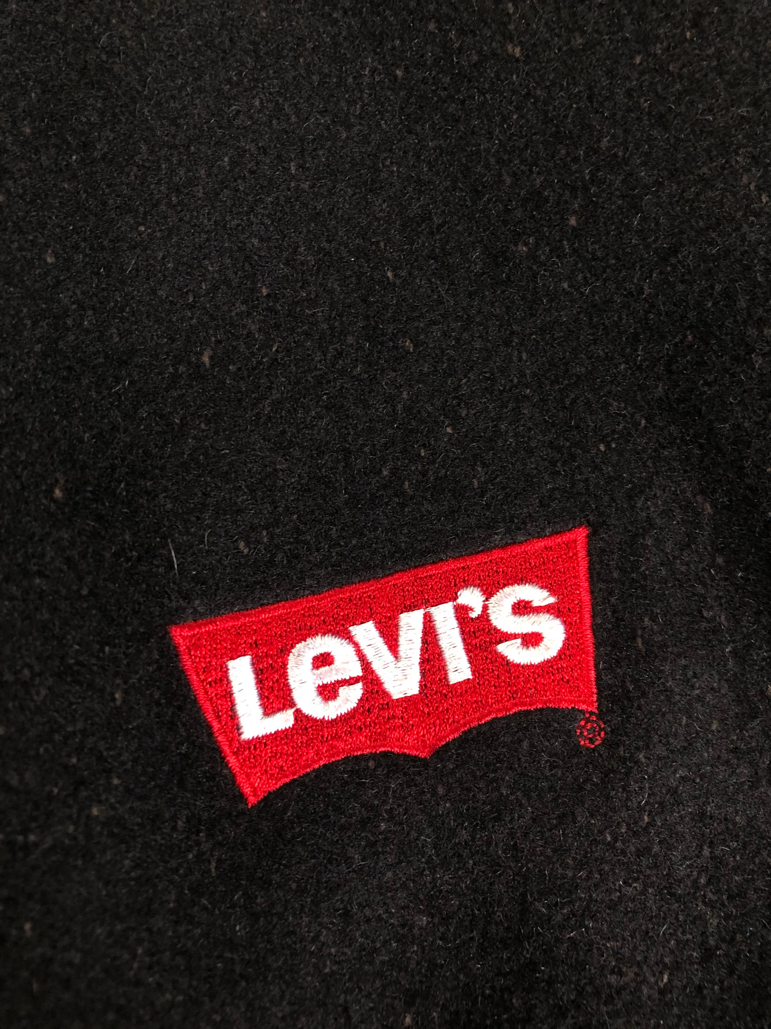 Vintage 1990's Levi’s Black Wool Varsity Jacket, Made in Canada