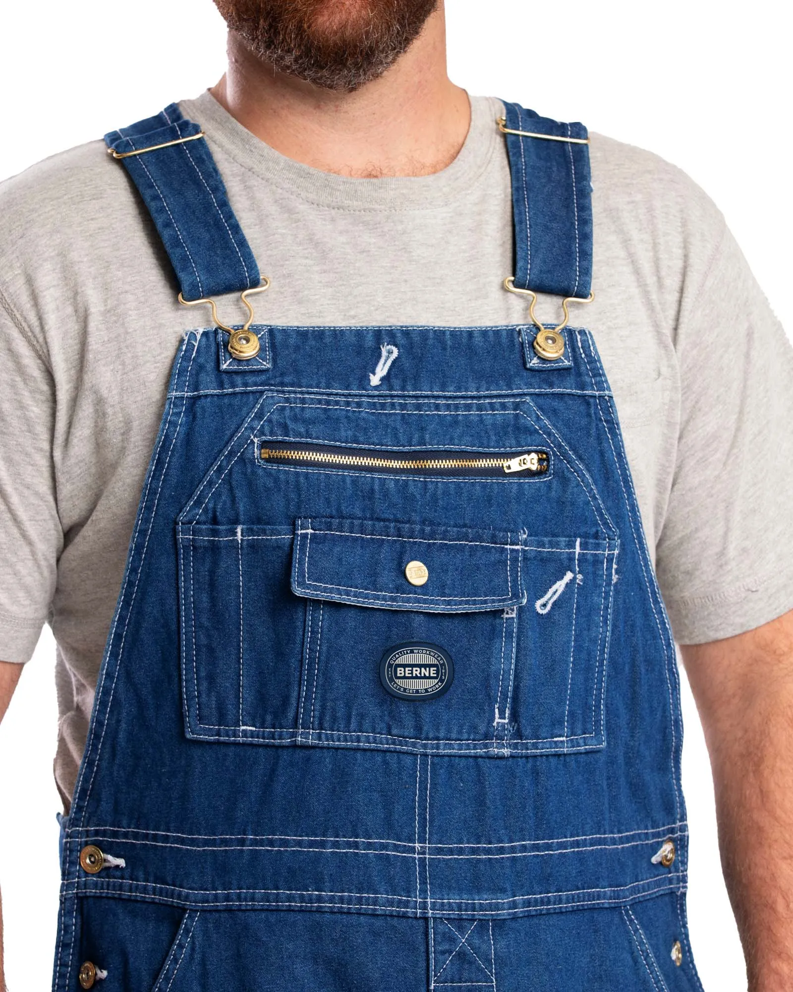 Vintage Unlined Washed Denim Bib Overall