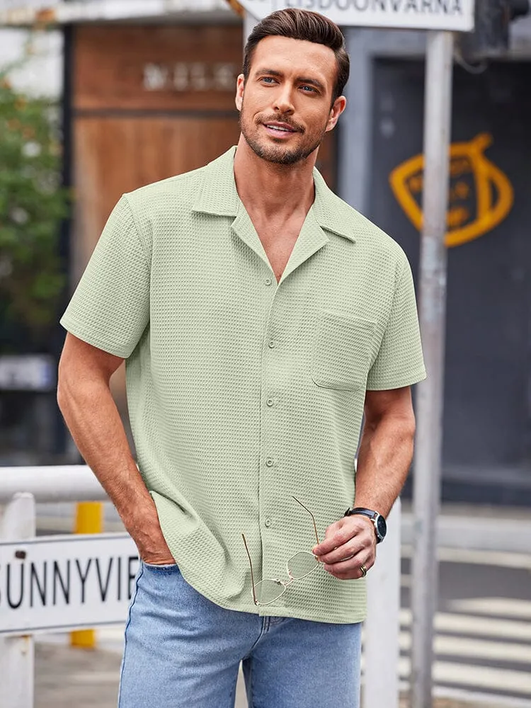 Waffle Loose Fit Short Sleeve Shirt (US Only)