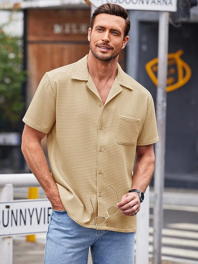 Waffle Loose Fit Short Sleeve Shirt (US Only)