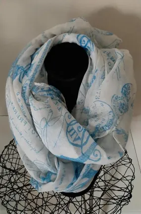 White & Blue Scarf