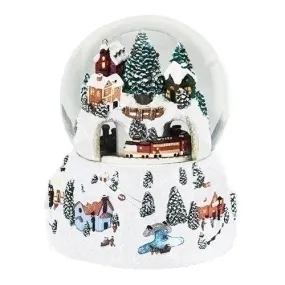 Winter Village with Rotating Train Musical Snow Globe