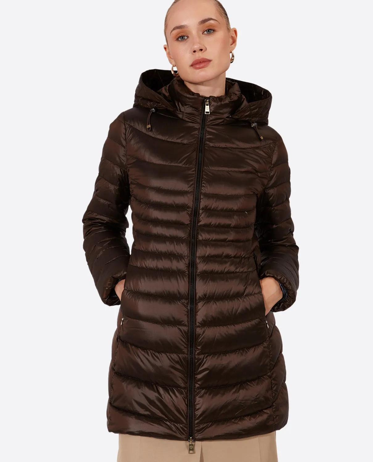 Women's down jacket CRIS Moka