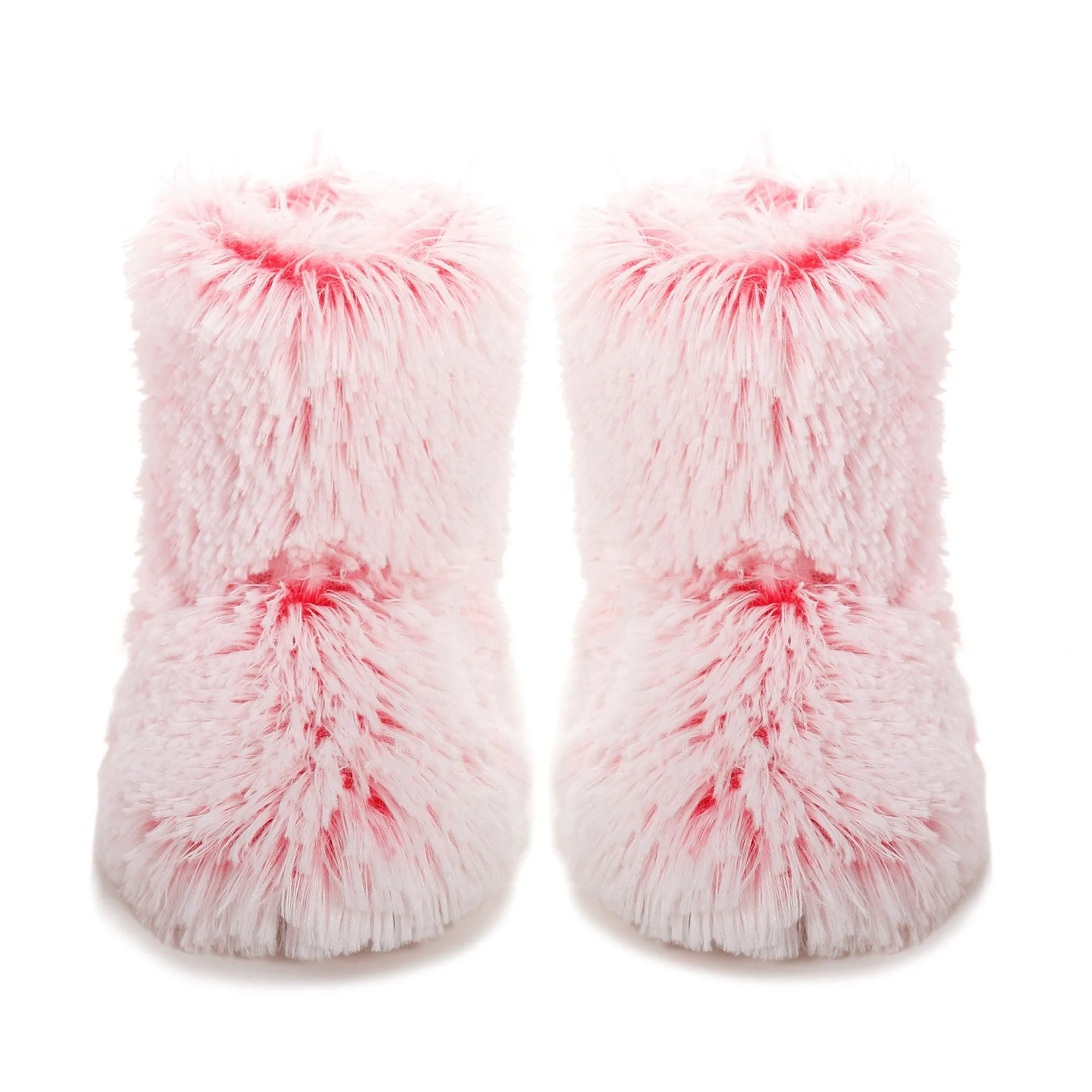 Women's Hi-Fashion Two Tone Faux Fur Boot Slipper