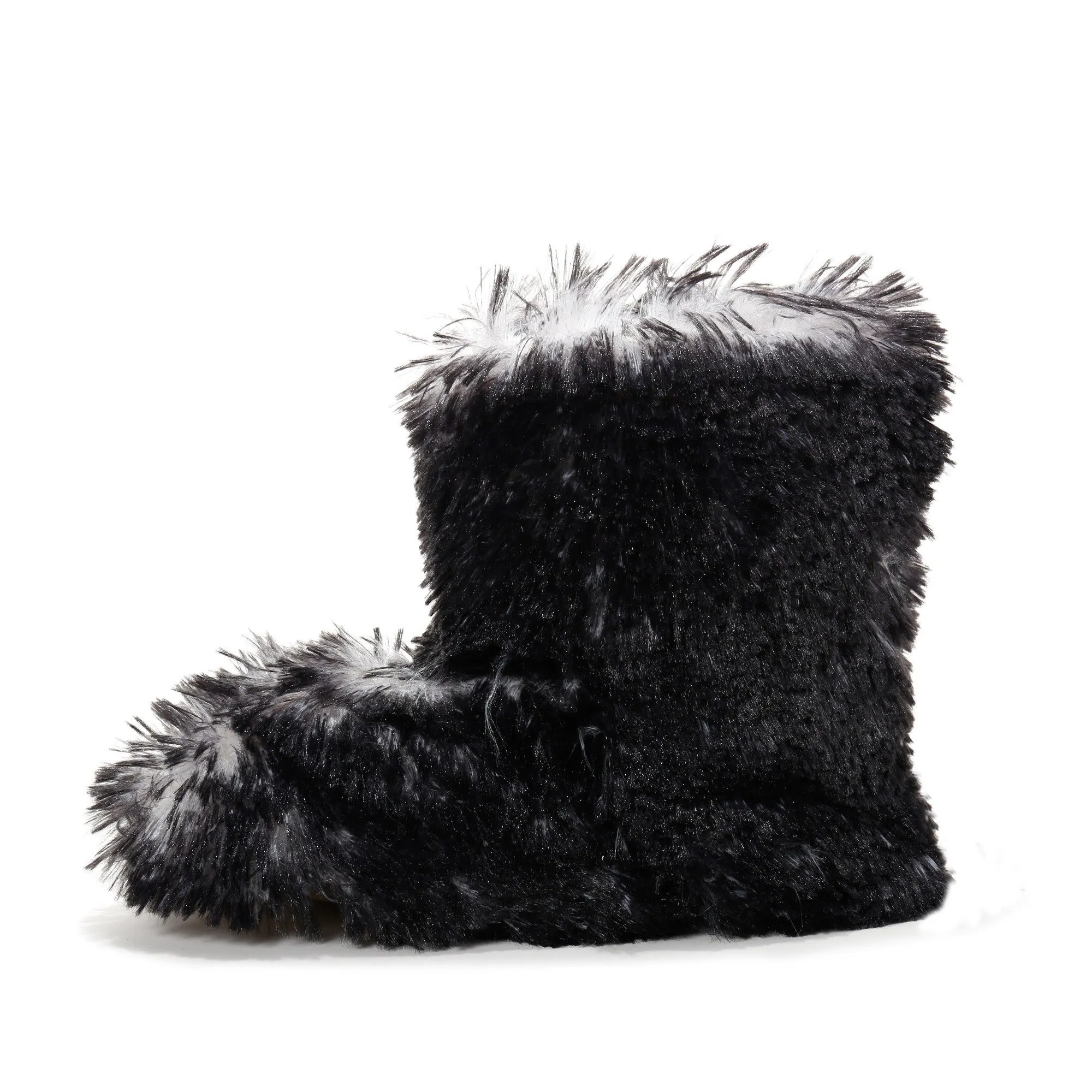 Women's Hi-Fashion Two Tone Faux Fur Boot Slipper