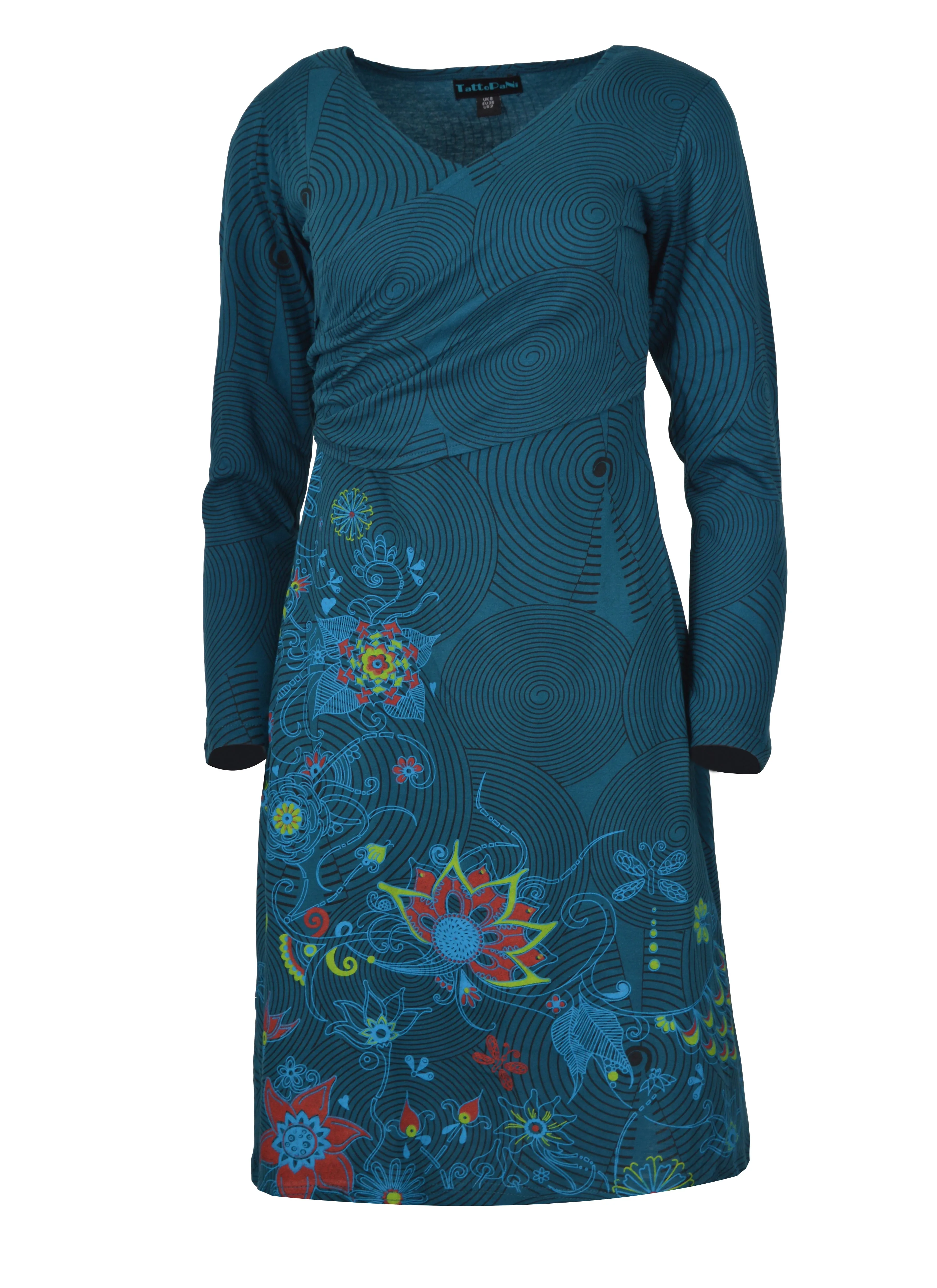 womens-long-sleeve-dress-with-all-over-print-and-floral-embroidery