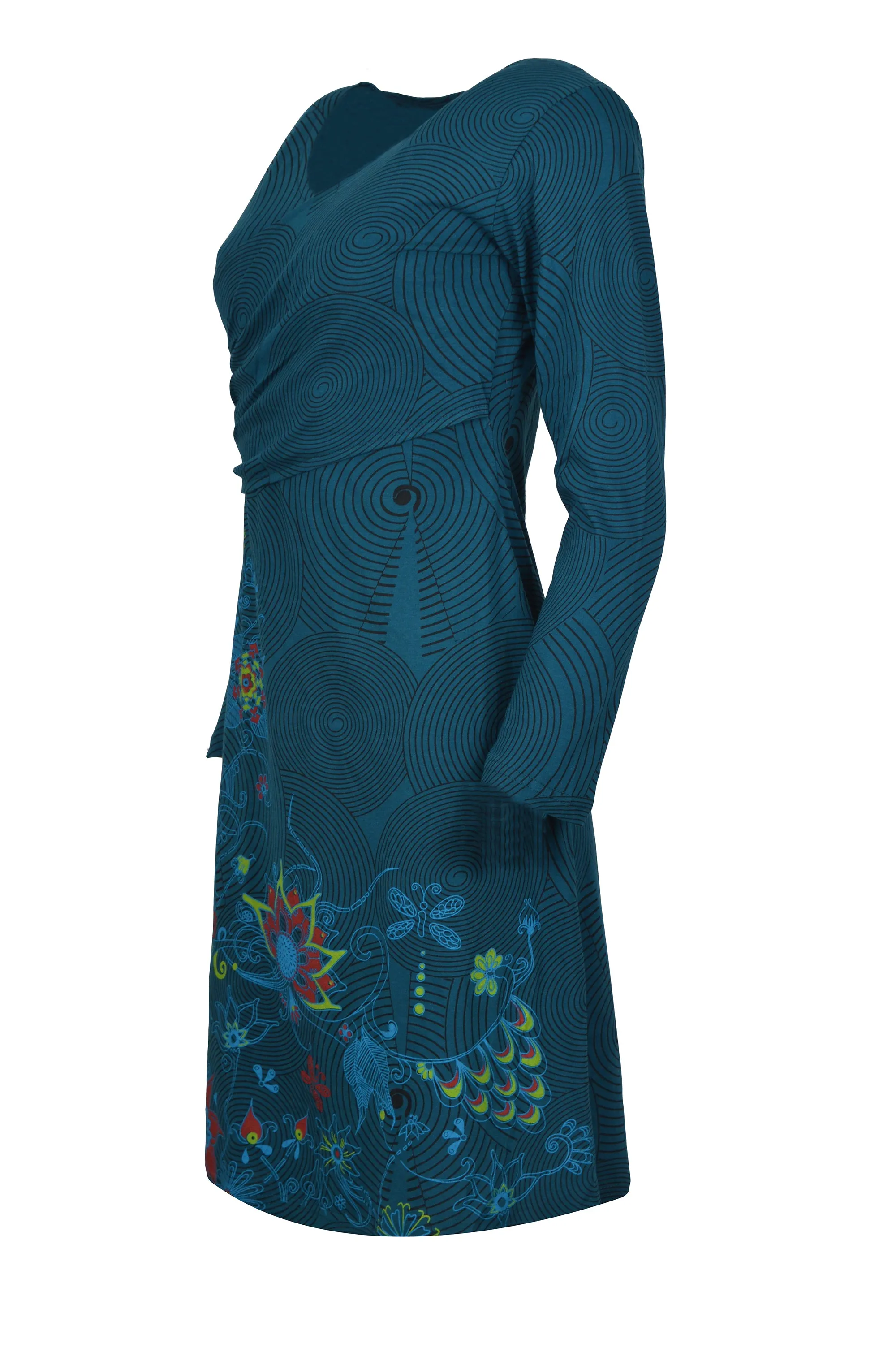 womens-long-sleeve-dress-with-all-over-print-and-floral-embroidery