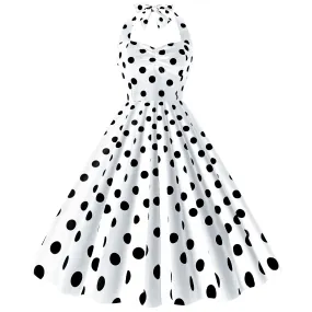 Women’s Polka Dot Slim-Fit Large Swing Dress – Retro Chic & Modern Comfort