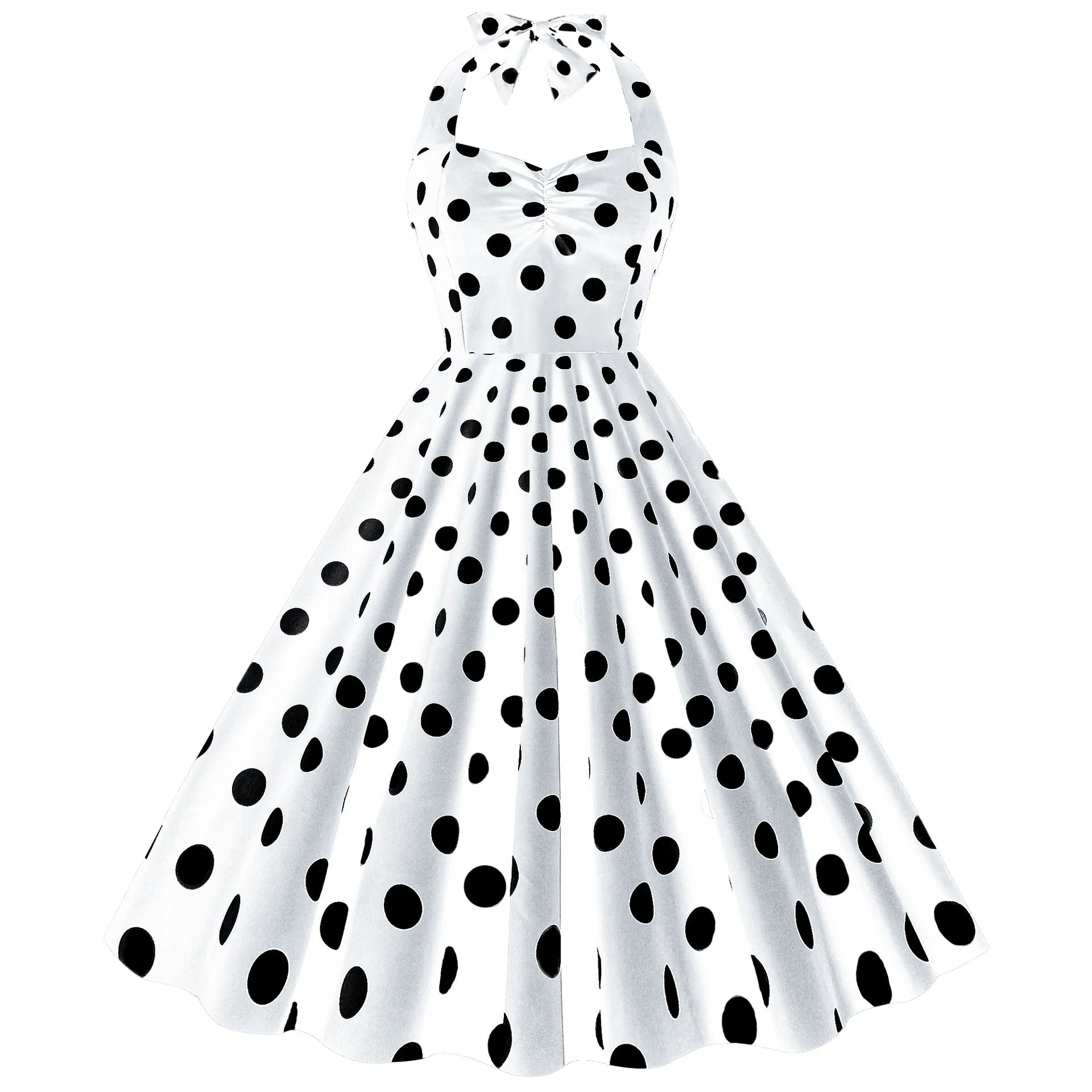 Women’s Polka Dot Slim-Fit Large Swing Dress – Retro Chic & Modern Comfort