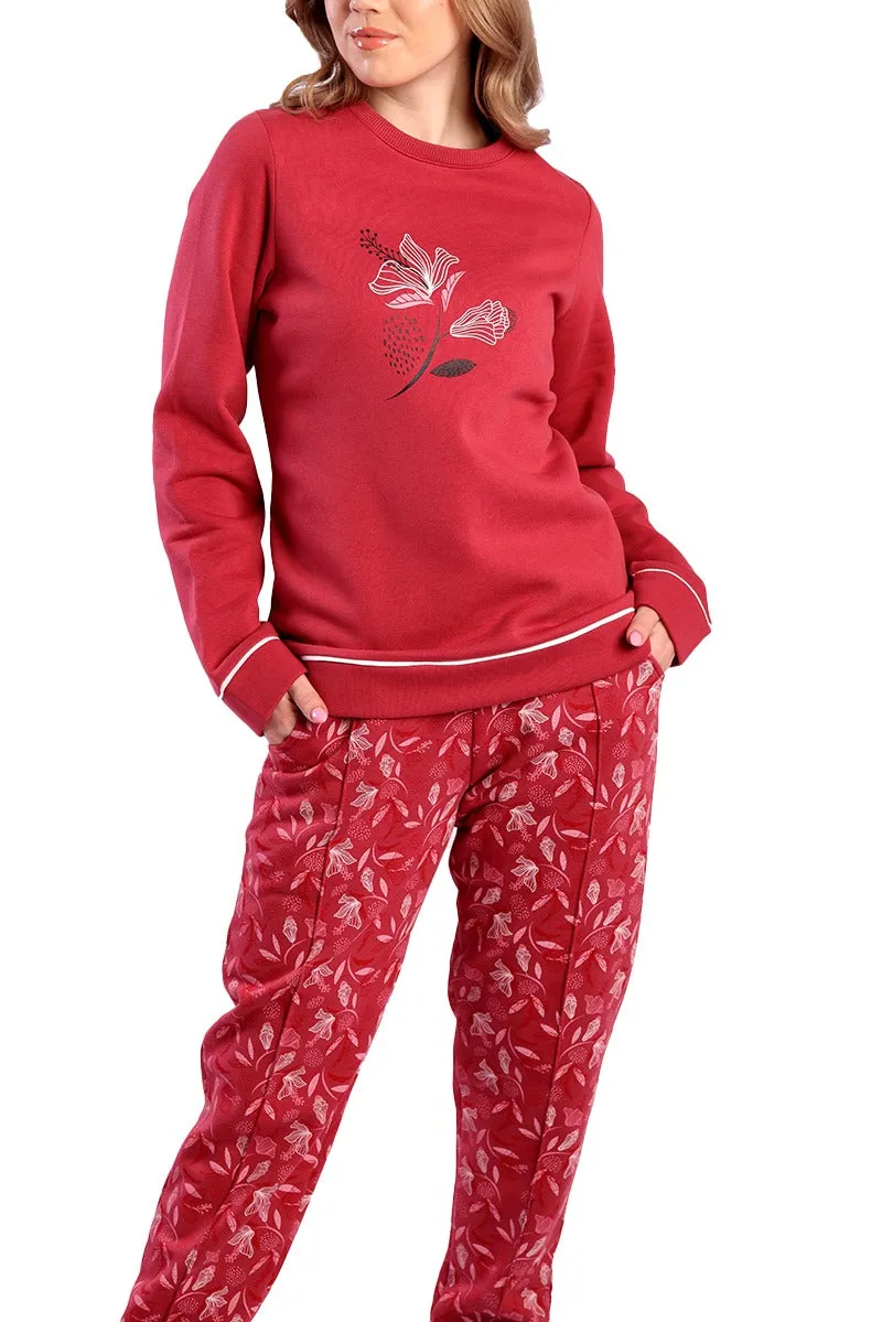 Women's Winter Pajama Set - Red