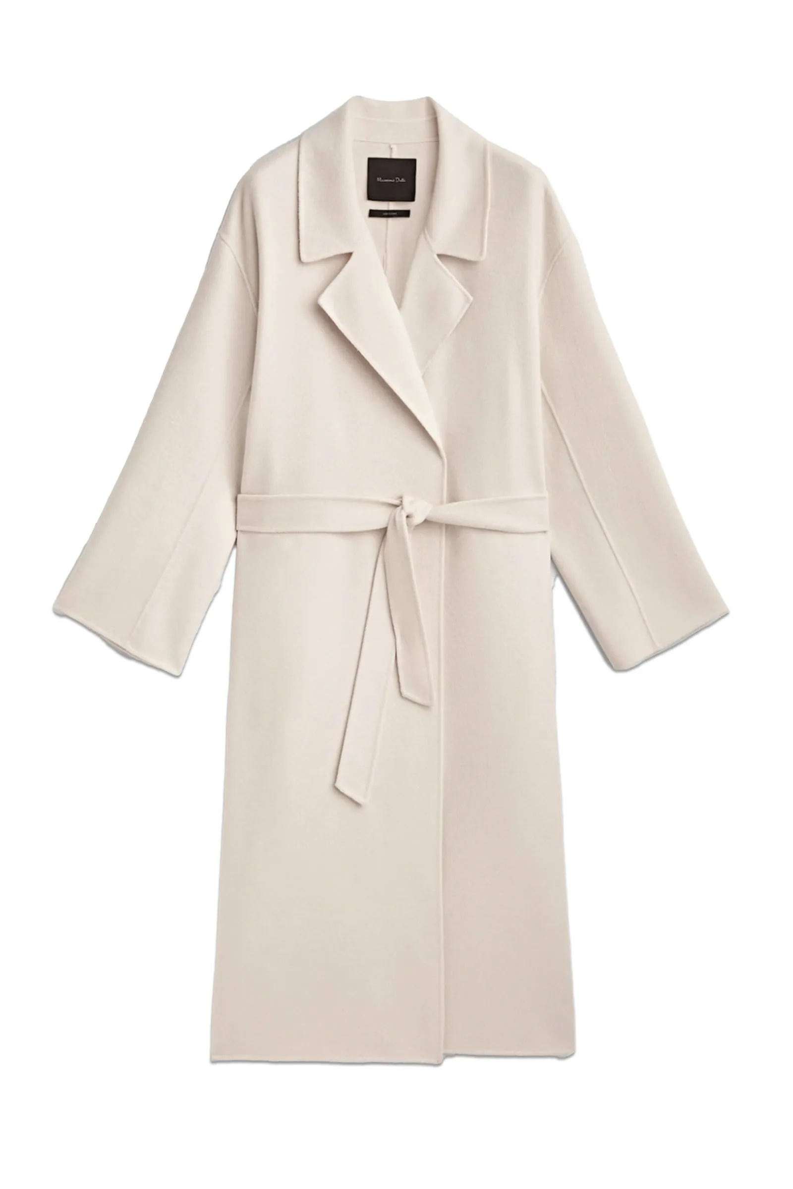 Wool Blend Robe Coat with Belt